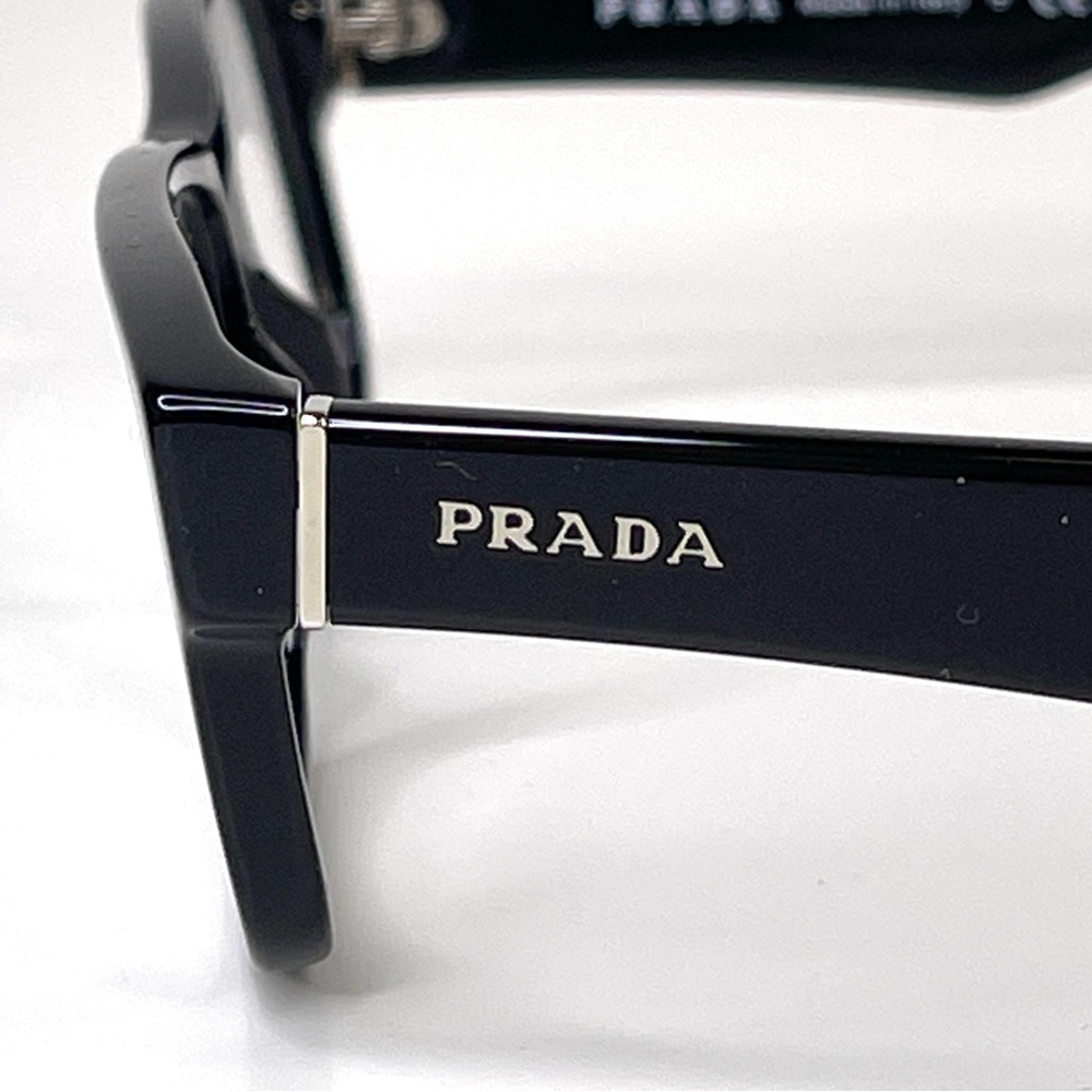PRADA 55mm Rectangular Optical Glasses Black NEW … - image 5